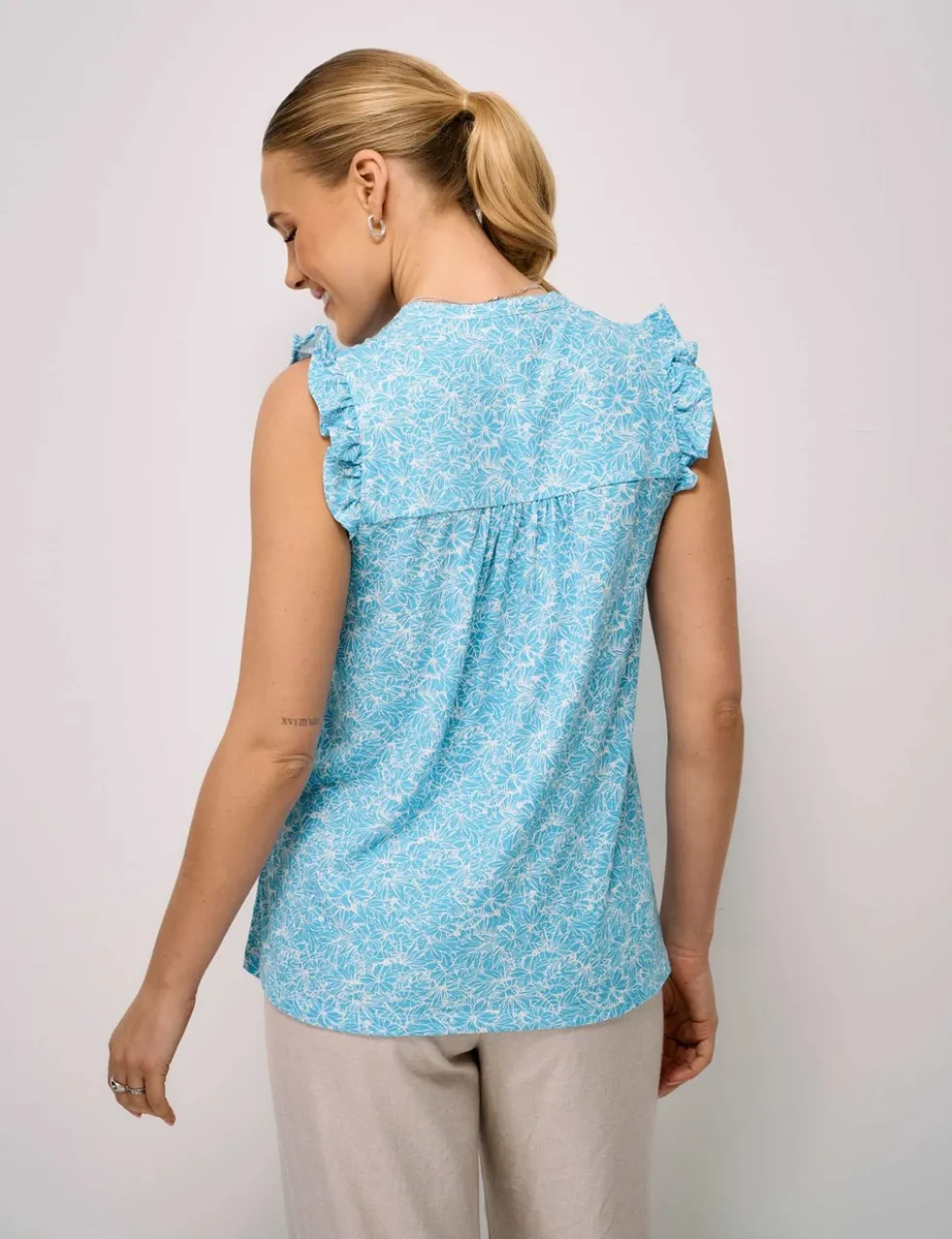 Cotton Rich Frill Detail Top