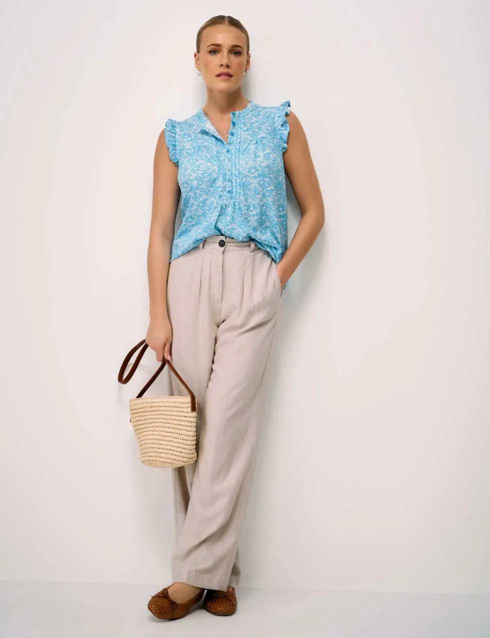 Cotton Rich Frill Detail Top