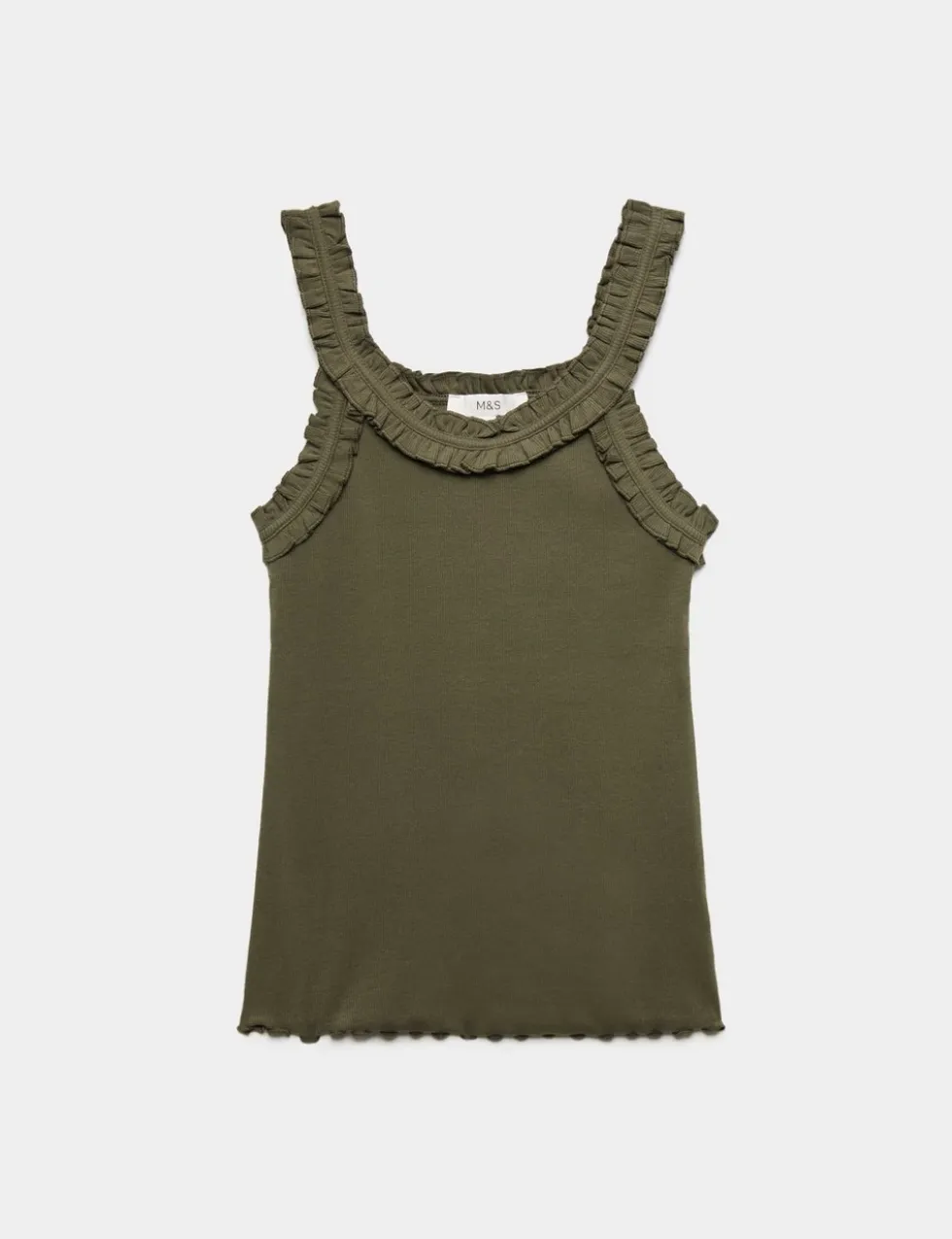 Cotton Rich Frill Strap Vest
