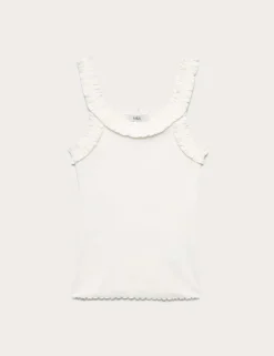 Cotton Rich Frill Strap Vest