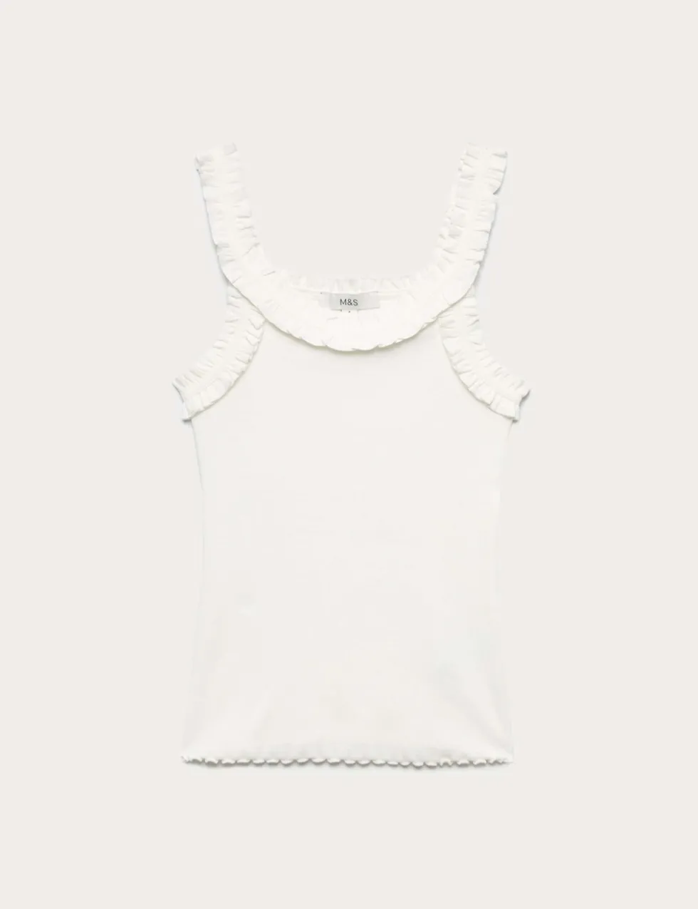 Cotton Rich Frill Strap Vest