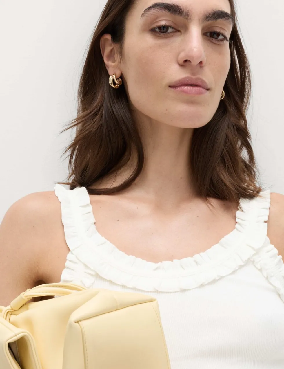 Cotton Rich Frill Strap Vest