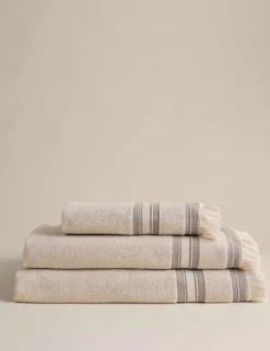 Cotton Rich Fringed Border Towel