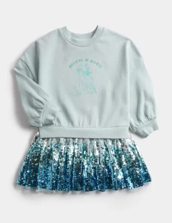 Cotton Rich Frozen™ Sequin Dress (2-8 Yrs)
