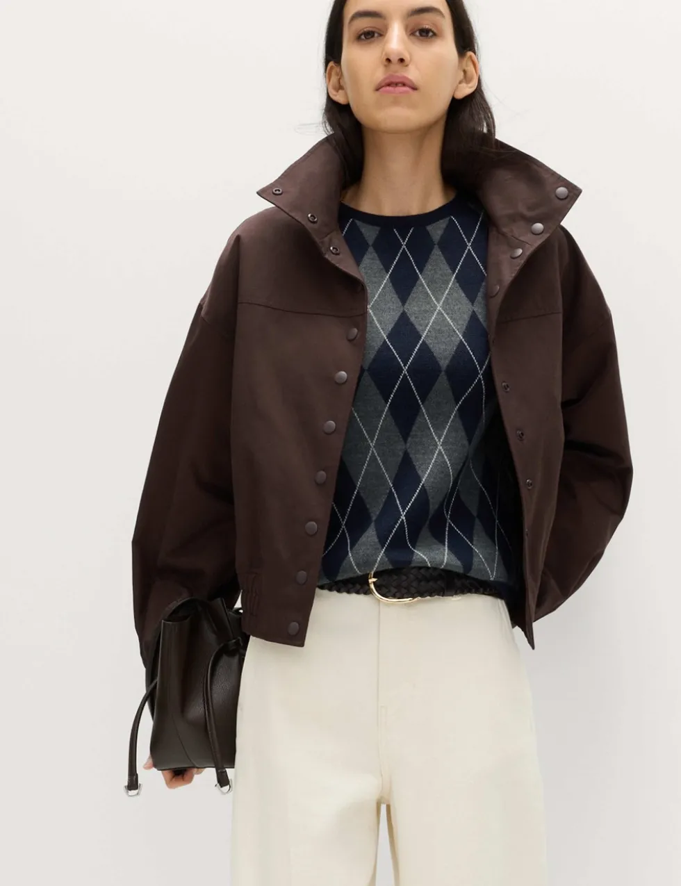 Cotton Rich Funnel Neck Bomber Jacket