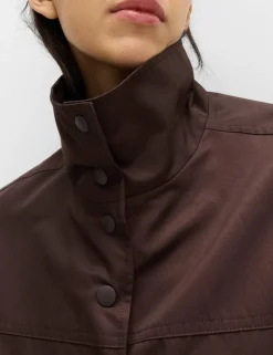 Cotton Rich Funnel Neck Bomber Jacket
