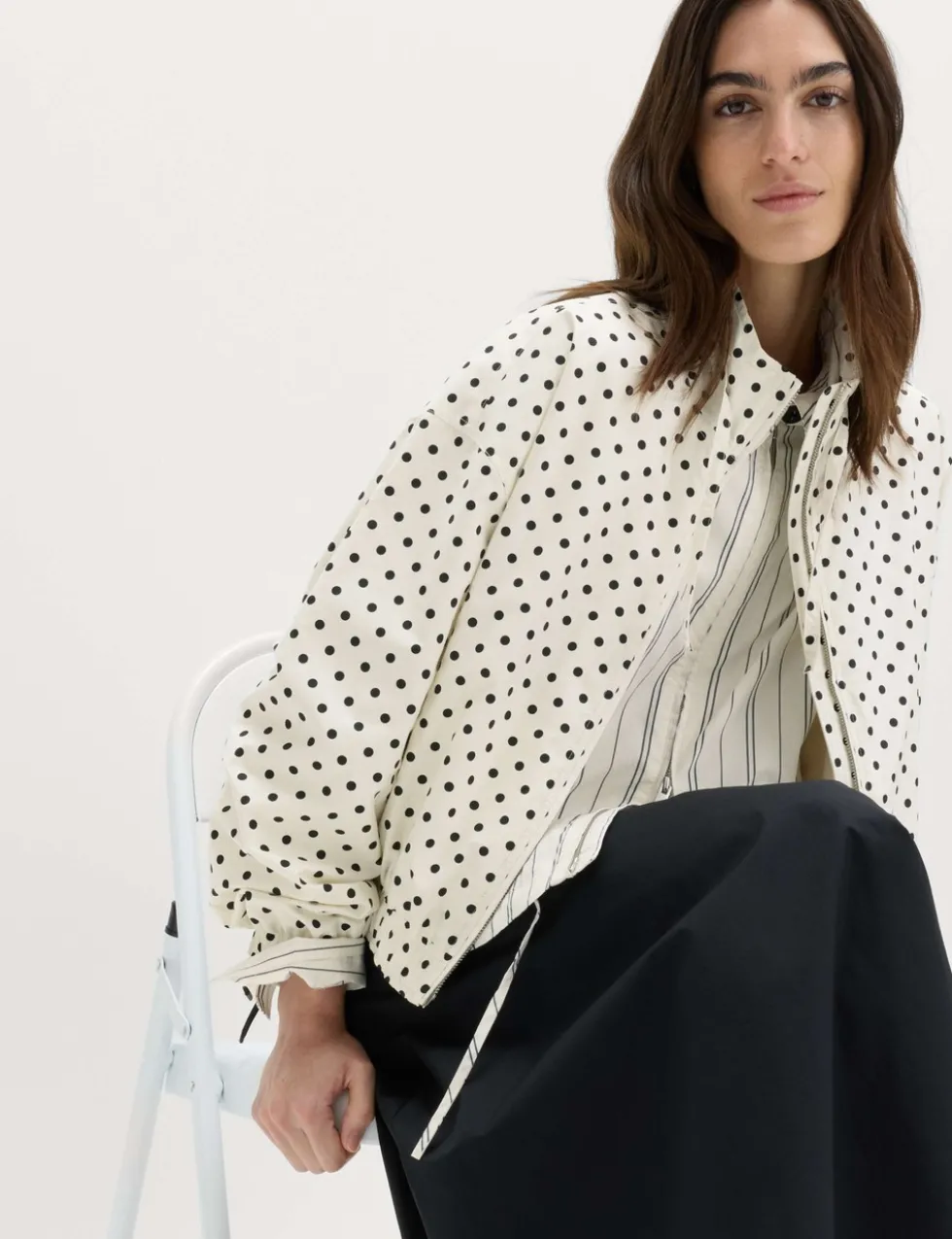 Cotton Rich Funnel Neck Bomber Jacket