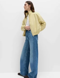 Cotton Rich Funnel Neck Bomber Jacket