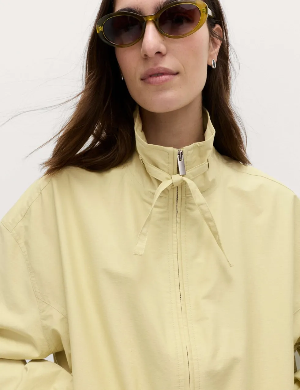 Cotton Rich Funnel Neck Bomber Jacket