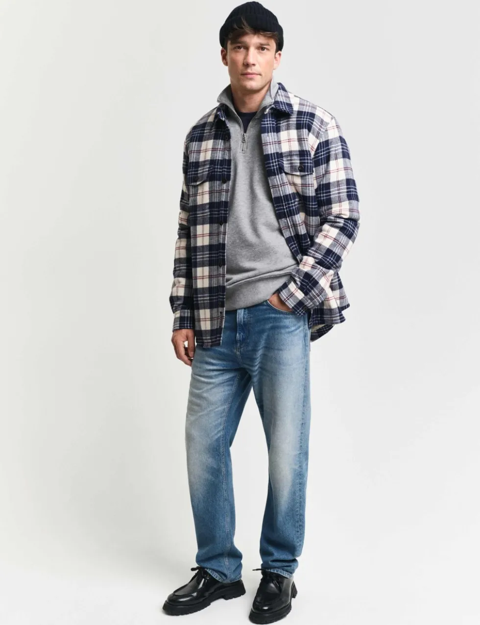 Cotton Rich Funnel Neck Half Zip Sweatshirt