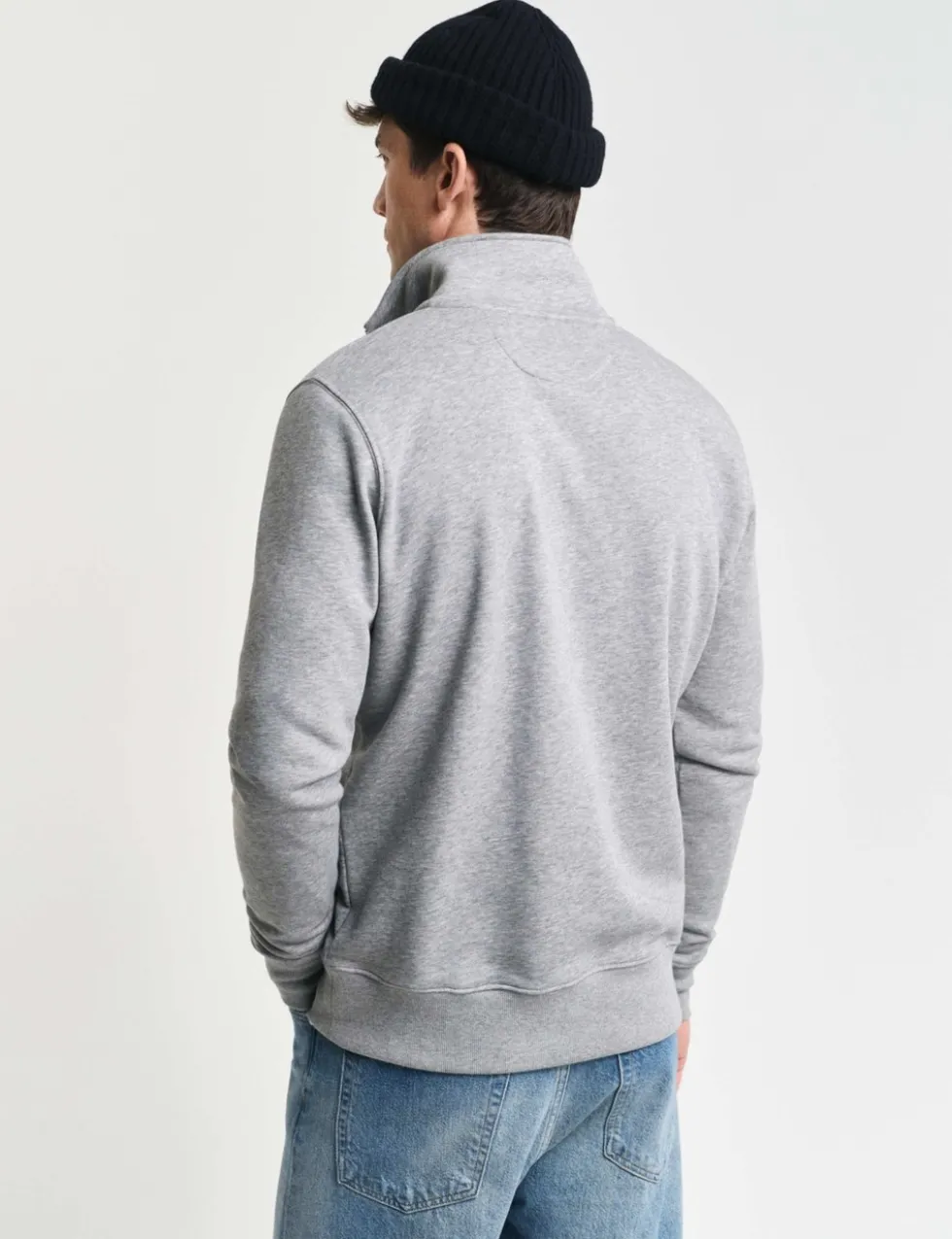 Cotton Rich Funnel Neck Half Zip Sweatshirt