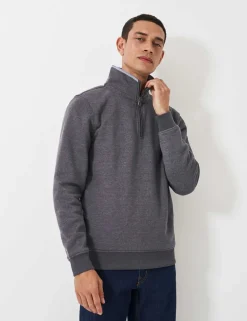 Cotton Rich Funnel Neck Half Zip Sweatshirt