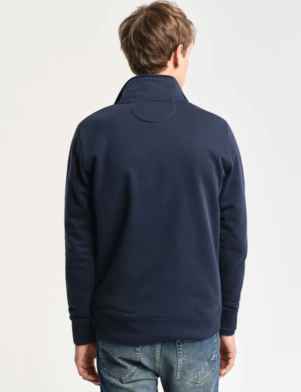 Cotton Rich Funnel Neck Half Zip Sweatshirt