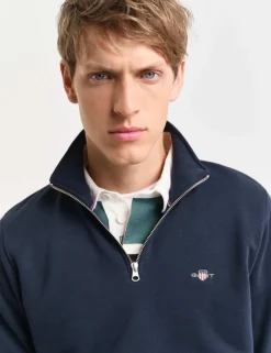 Cotton Rich Funnel Neck Half Zip Sweatshirt