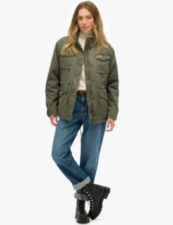Cotton Rich Funnel Neck Utility Jacket