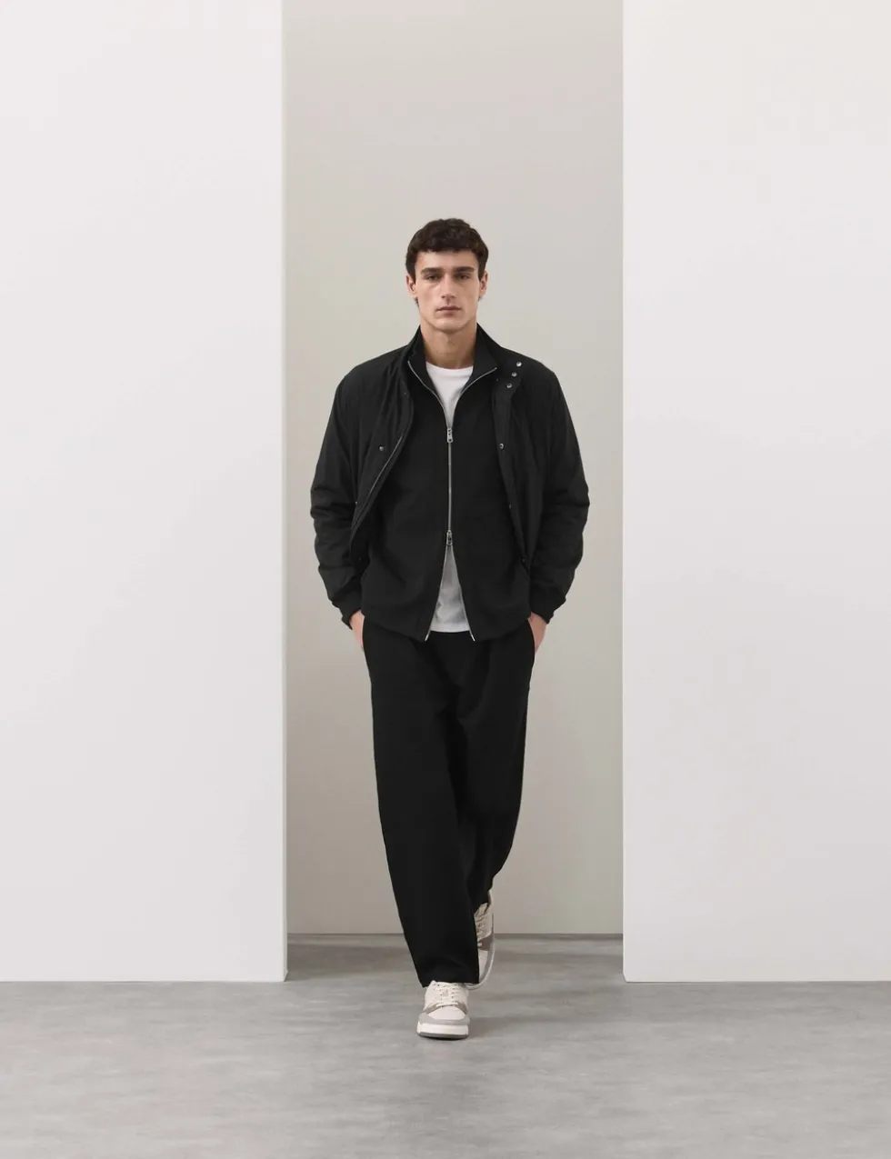 Cotton Rich Funnel Neck Zip Up Jacket