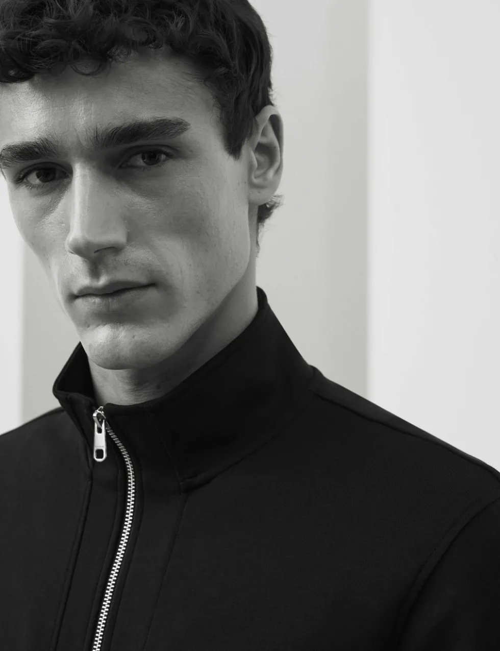 Cotton Rich Funnel Neck Zip Up Jacket