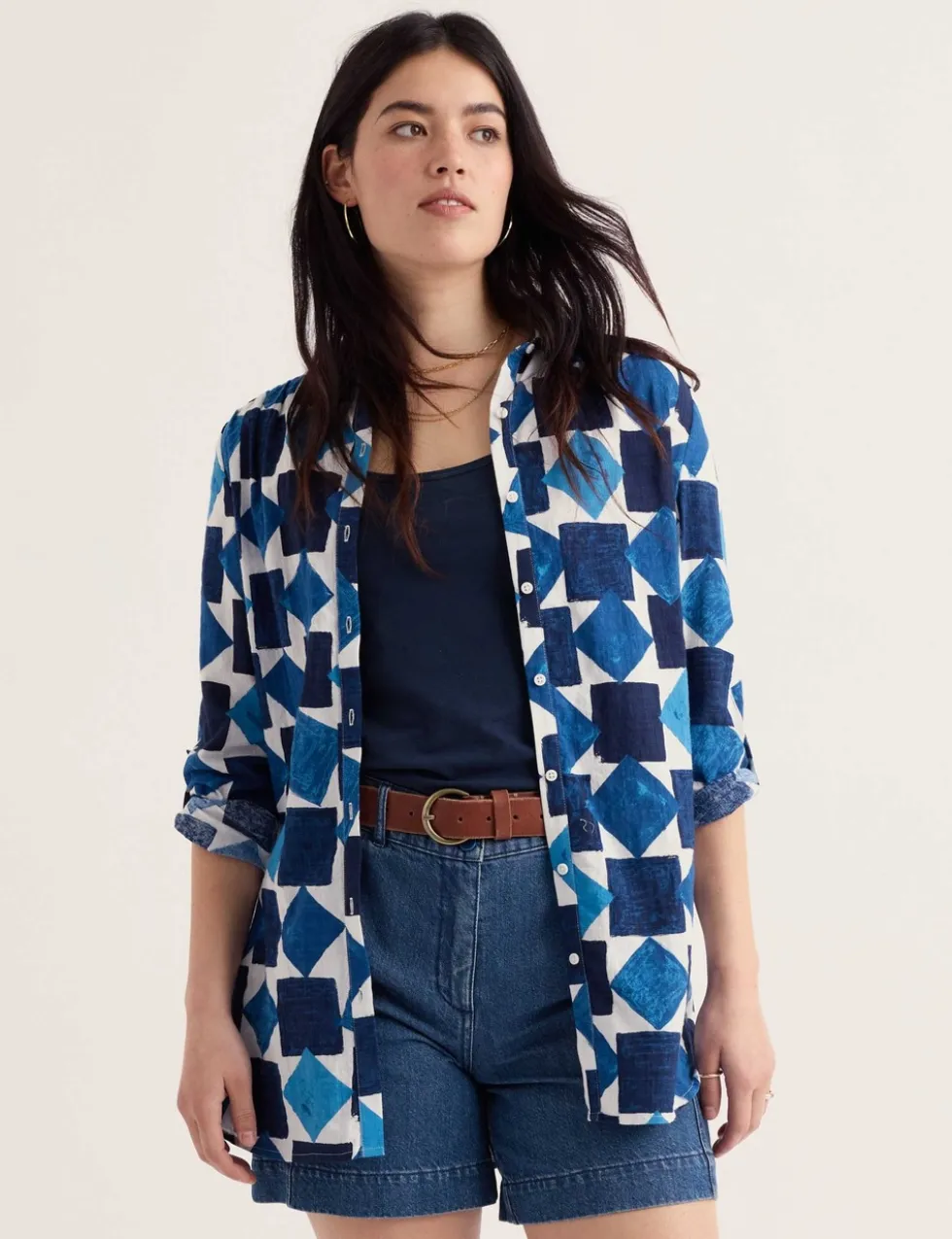 Cotton Rich Geometric Shirt