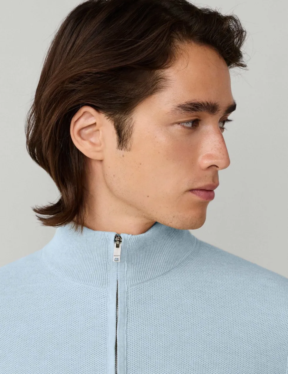 Cotton Rich Half Zip Funnel Neck Sweatshirt