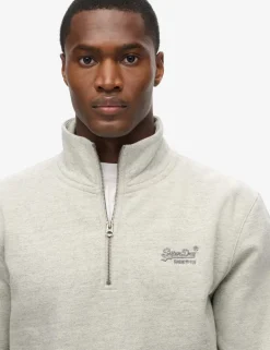 Cotton Rich Half Zip Henley Sweatshirt
