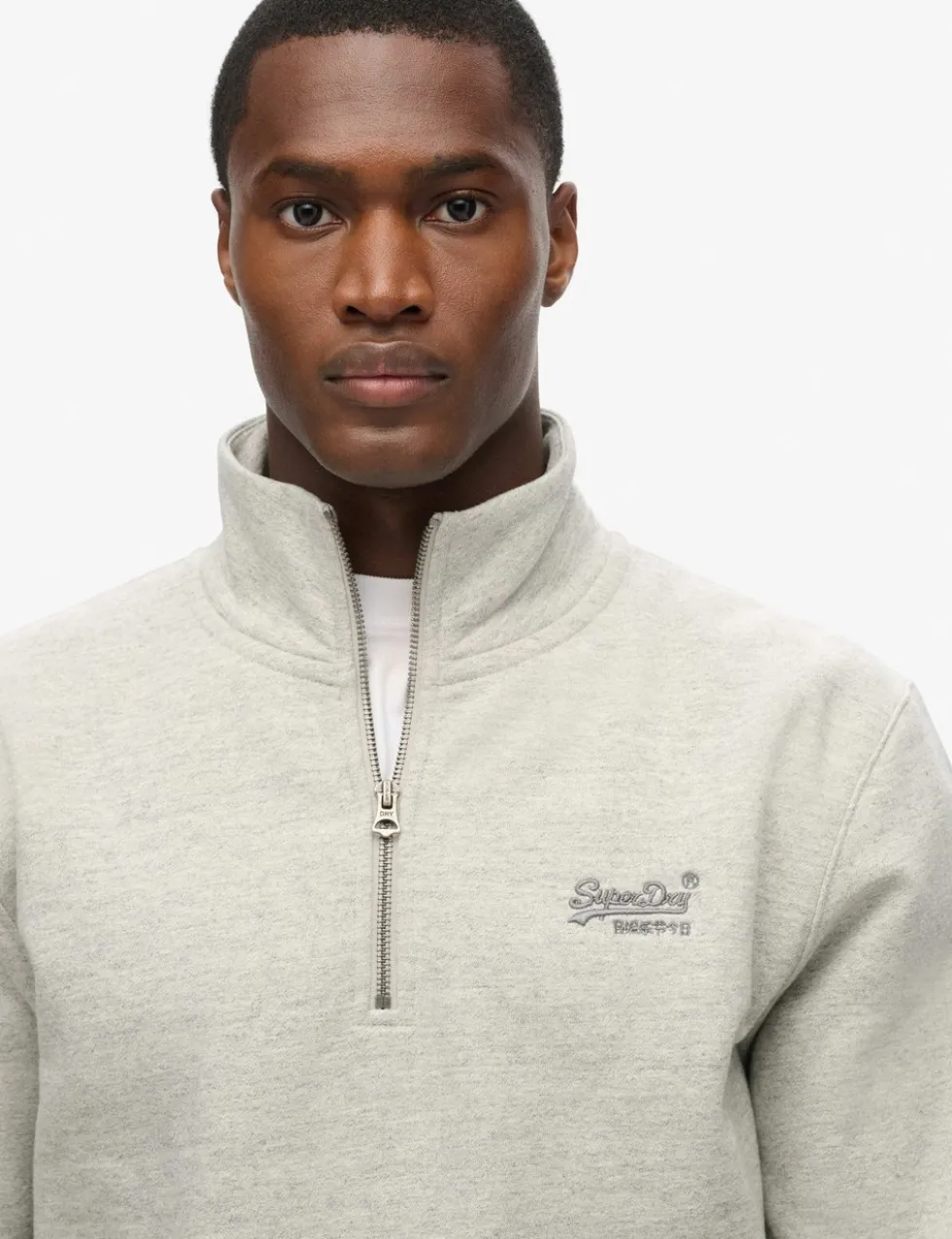 Cotton Rich Half Zip Henley Sweatshirt