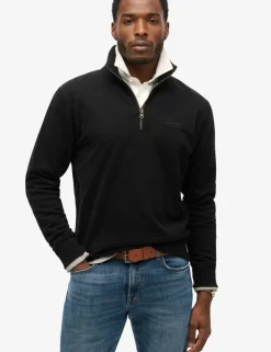 Cotton Rich Half Zip Henley Sweatshirt