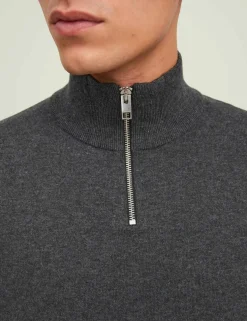 Cotton Rich Half Zip Jumper