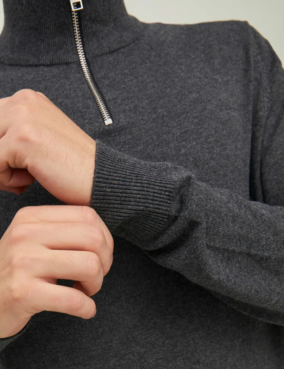 Cotton Rich Half Zip Jumper