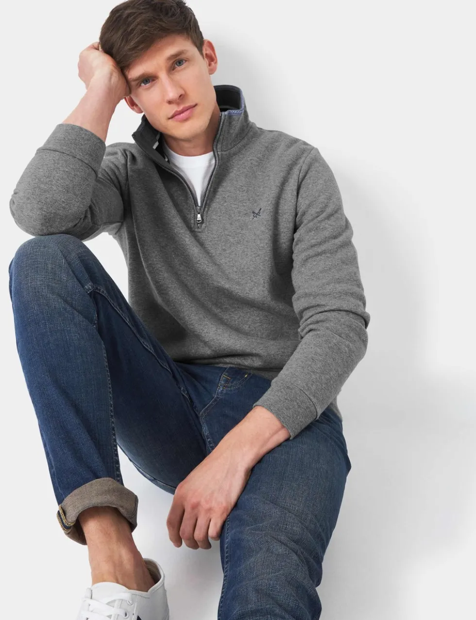 Cotton Rich Half Zip Sweatshirt