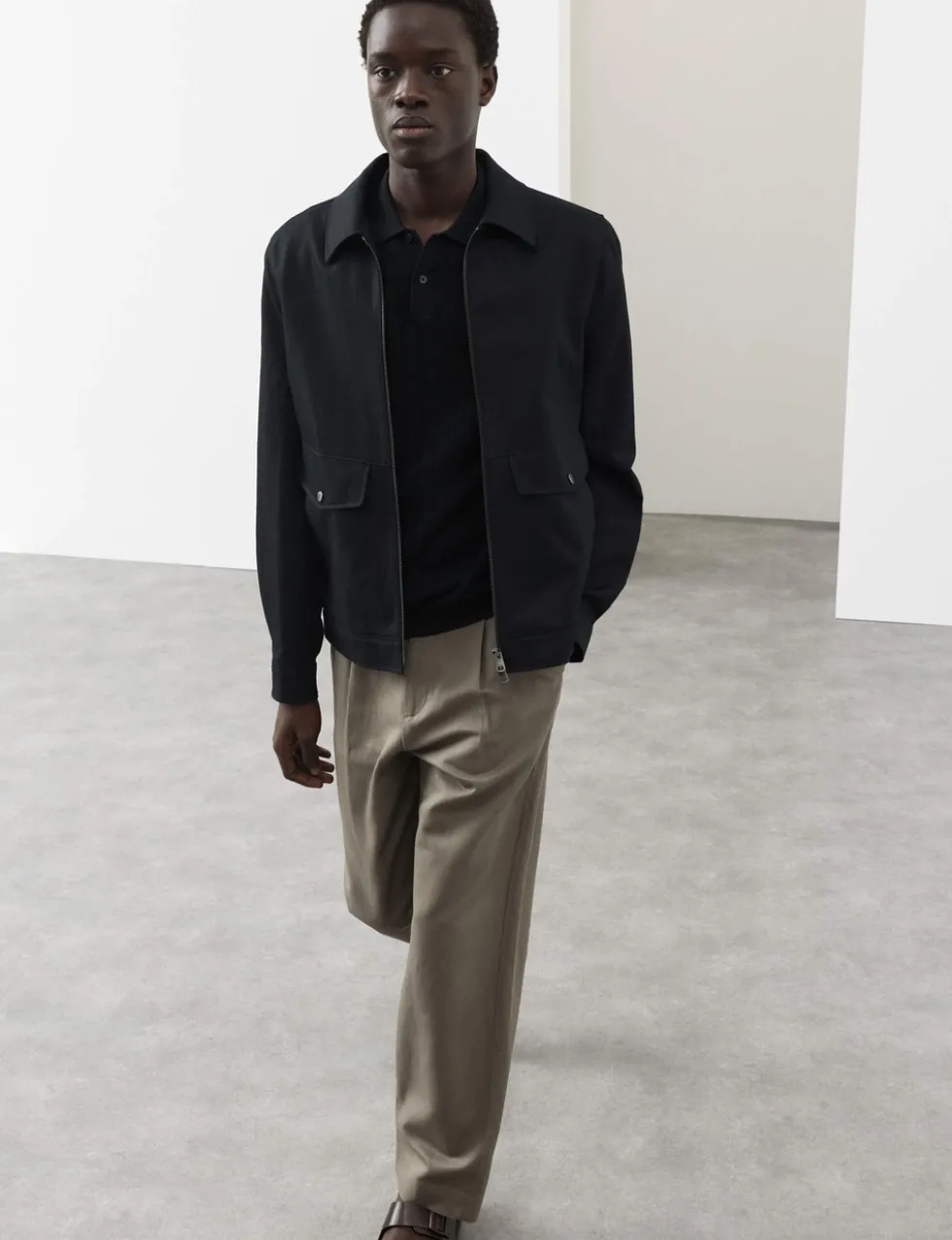 Cotton Rich Harrington Jacket with Linen
