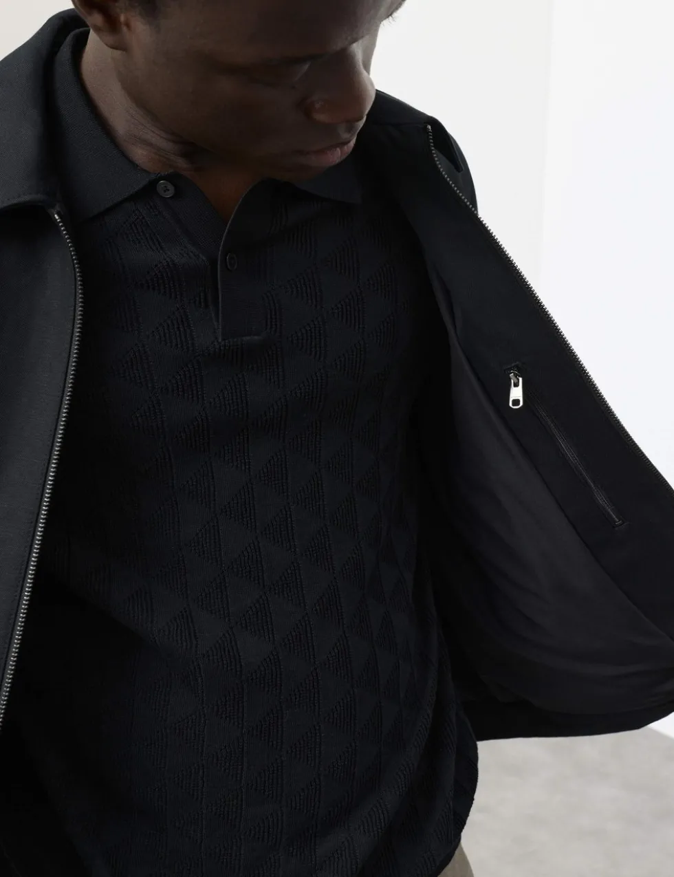 Cotton Rich Harrington Jacket with Linen