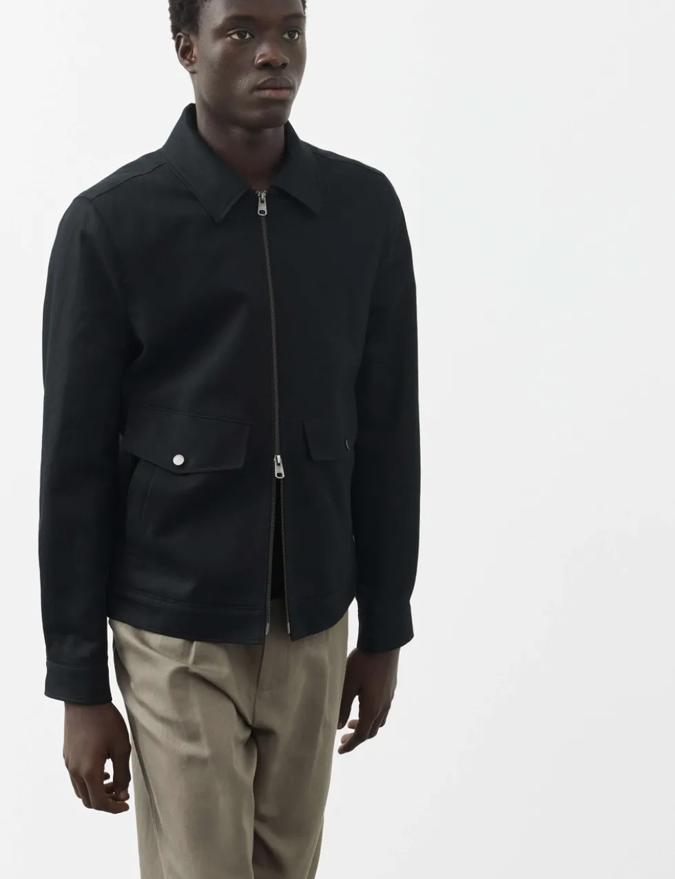 Cotton Rich Harrington Jacket with Linen