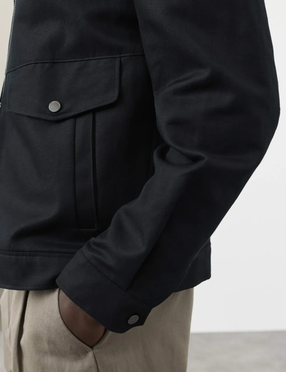 Cotton Rich Harrington Jacket with Linen