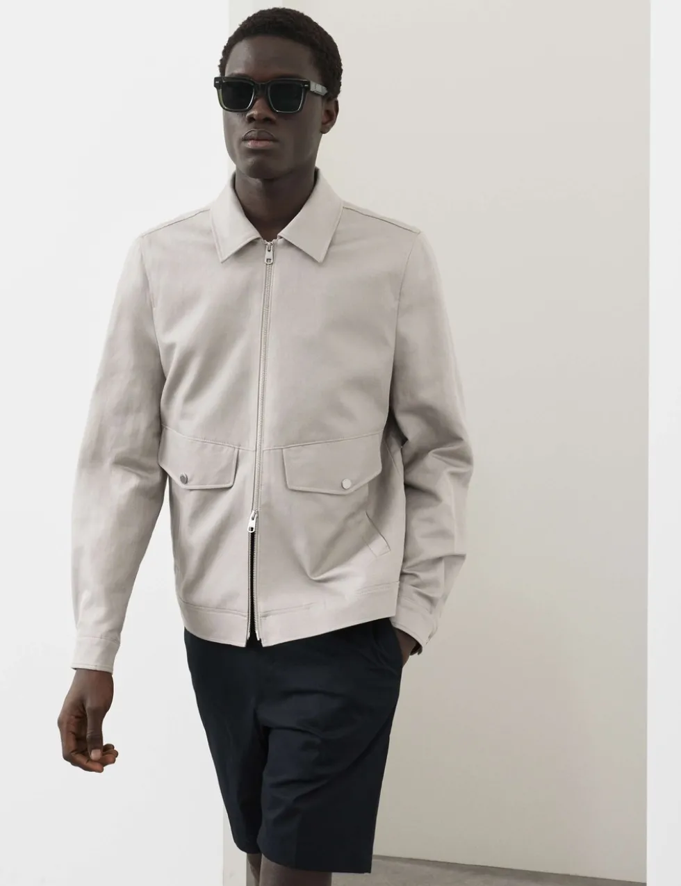 Cotton Rich Harrington Jacket with Linen