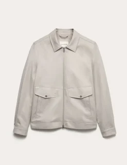 Cotton Rich Harrington Jacket with Linen