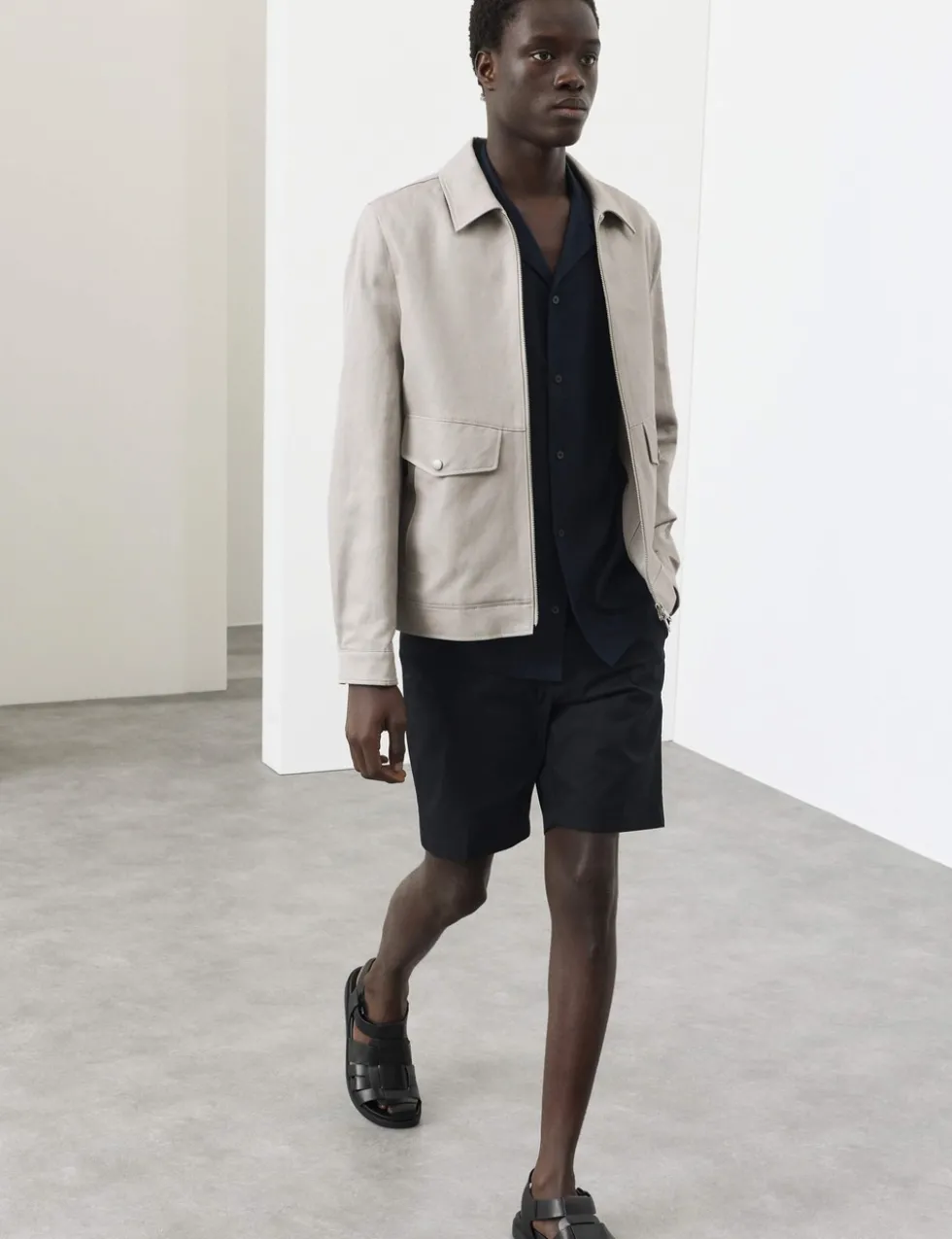 Cotton Rich Harrington Jacket with Linen