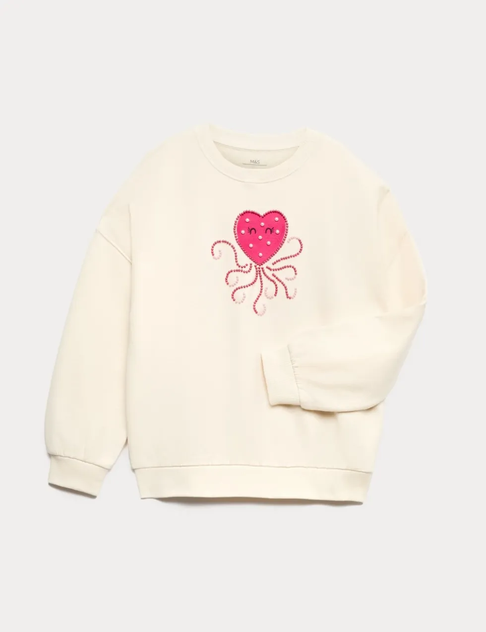 Cotton Rich Heart Squid Sweatshirt (4-10 Yrs)