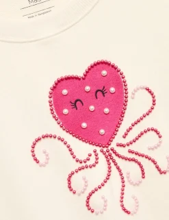 Cotton Rich Heart Squid Sweatshirt (4-10 Yrs)