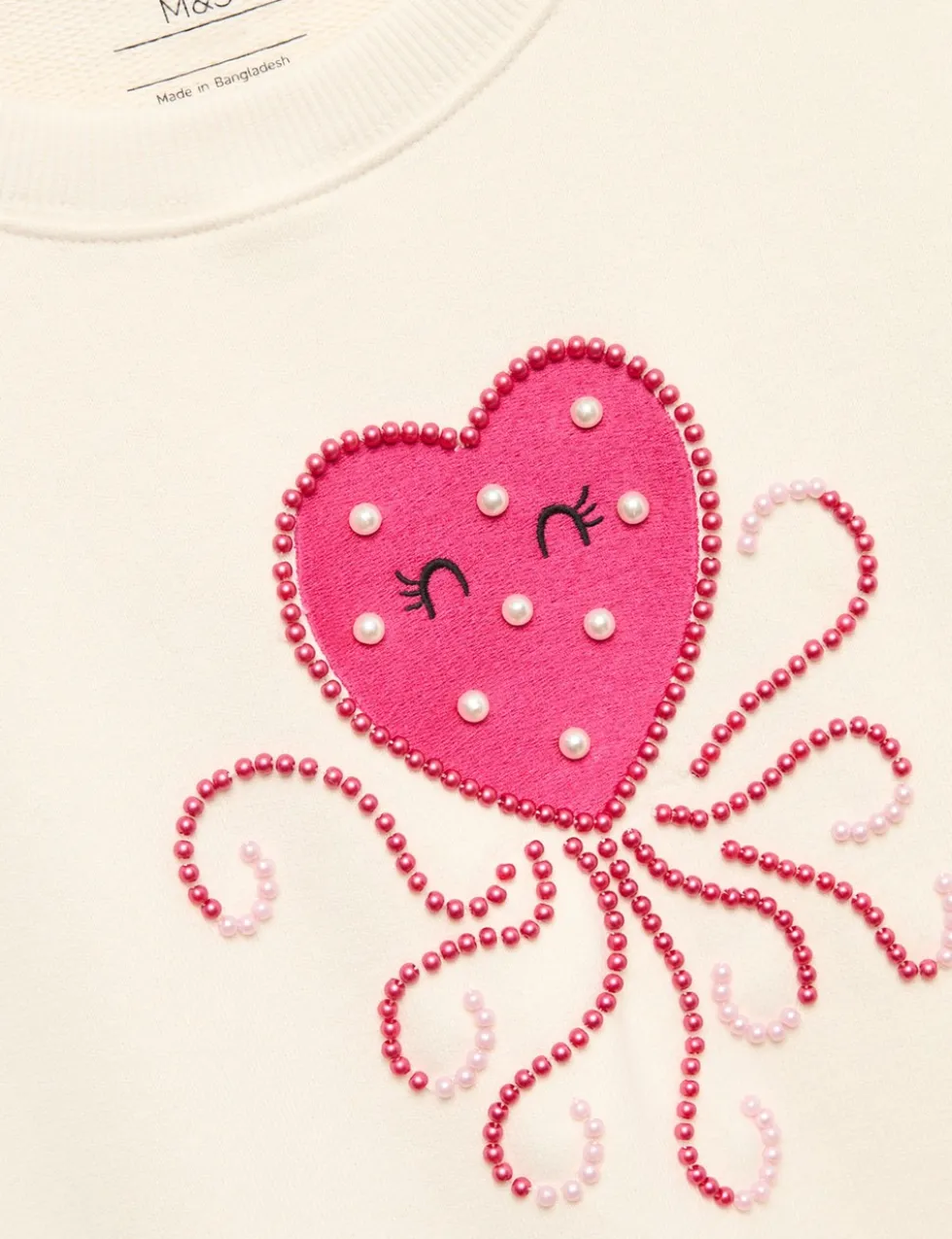 Cotton Rich Heart Squid Sweatshirt (4-10 Yrs)