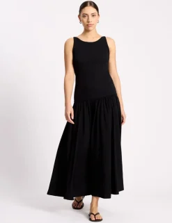 Cotton Rich High Neck Midaxi Vest Dress