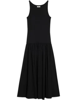 Cotton Rich High Neck Midaxi Vest Dress