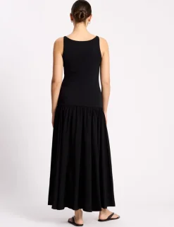 Cotton Rich High Neck Midaxi Vest Dress