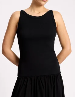 Cotton Rich High Neck Midaxi Vest Dress