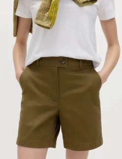 Cotton Rich High Waisted Chino Shorts