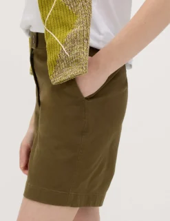 Cotton Rich High Waisted Chino Shorts