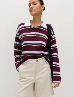 Cotton Rich High Waisted Chino Shorts