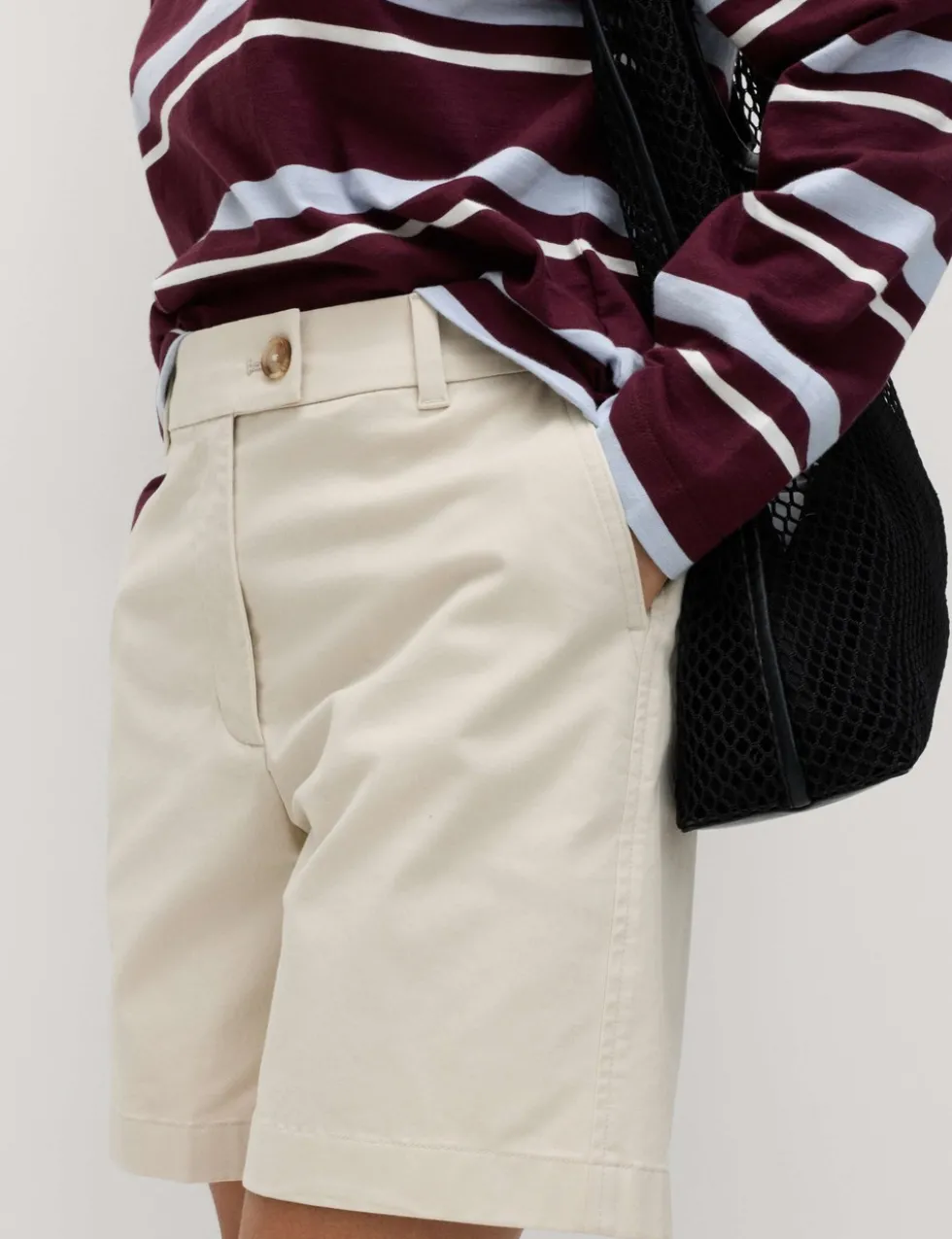 Cotton Rich High Waisted Chino Shorts
