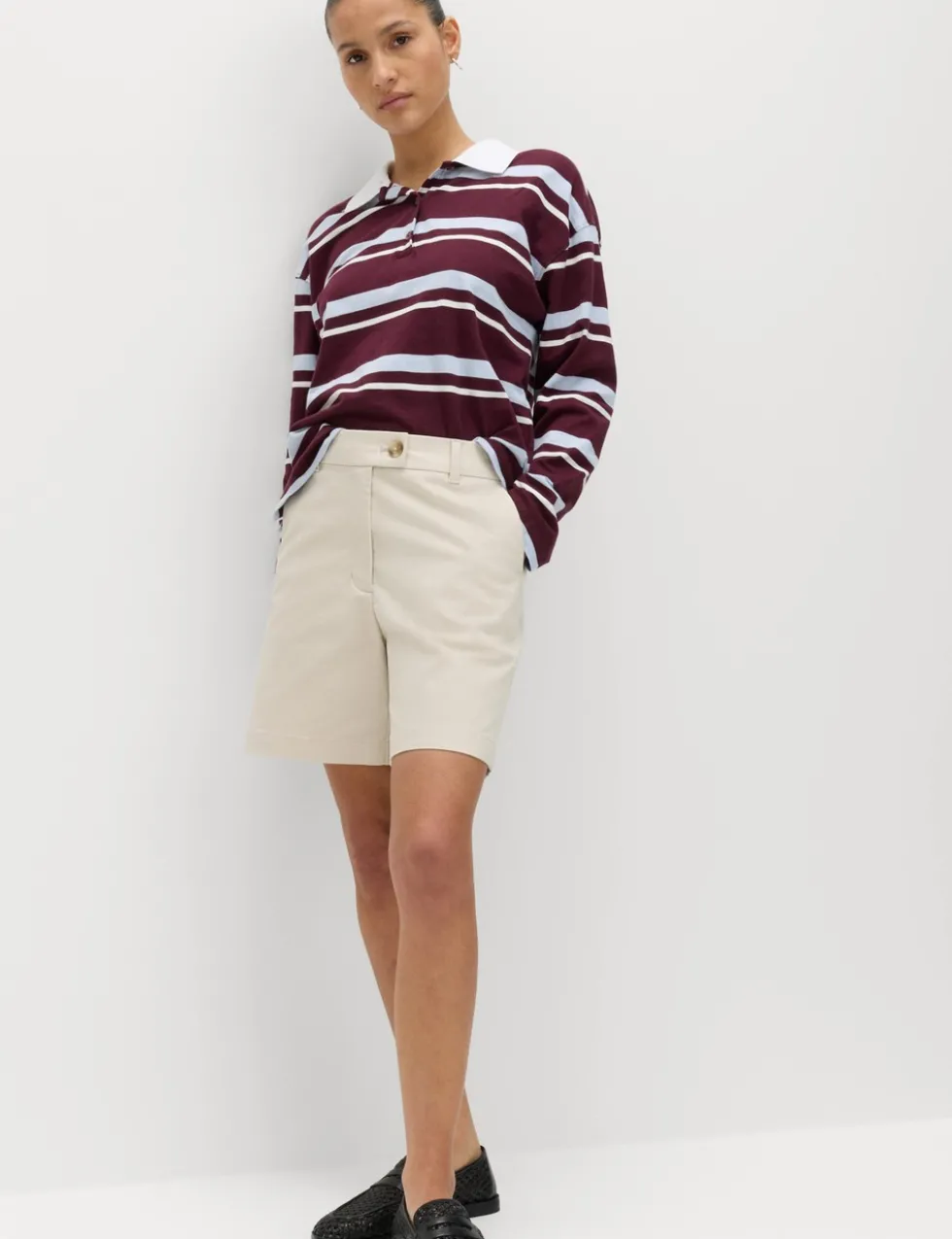 Cotton Rich High Waisted Chino Shorts