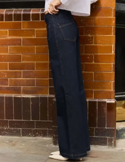 Cotton Rich High Waisted Wide Leg Jeans