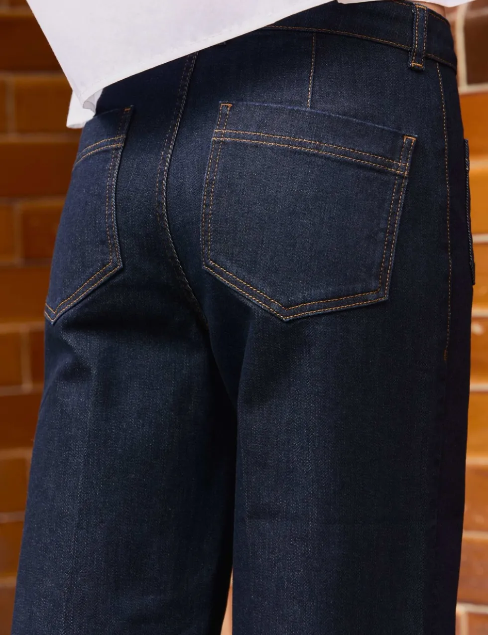 Cotton Rich High Waisted Wide Leg Jeans